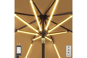 ALL FORTUNE Waterproof Outdoor Patio LED Umbrella Light