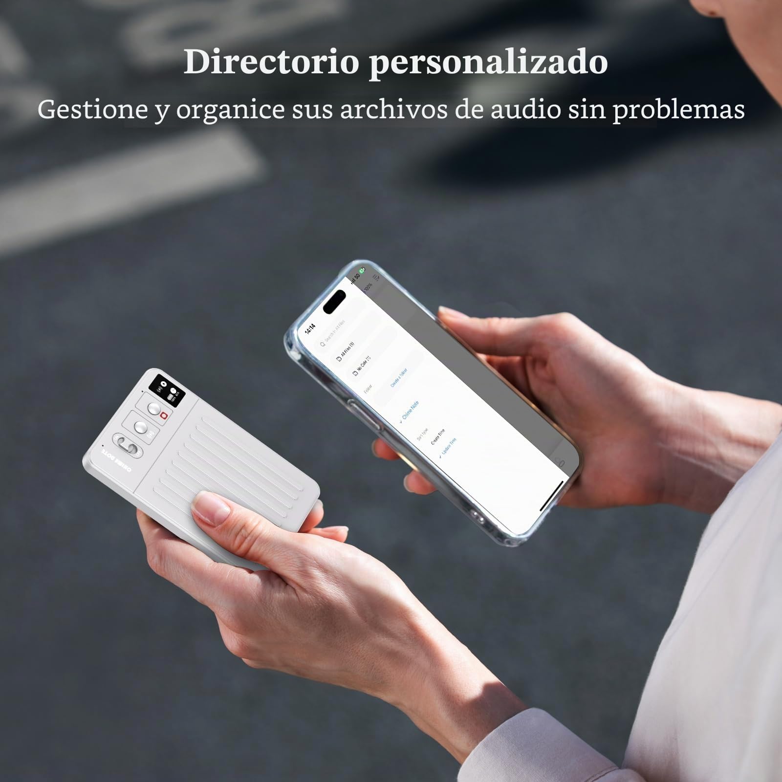 Grabadora de voz AI - Grabadora de voz sin cargo por transcripción y resumen de IA por ChatGPT, aplicación y control web, 117 idiomas, memoria de 64 GB, carga inalámbrica, grabadora de voz digital