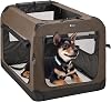 Veehoo Folding Soft Dog Crate, 3-Door Portable Collapsible Pet Kennel for Crate-Training Dogs, 5 x Durable Mesh Screen, 600D Cationic Oxford Fabric, Indoor & Outdoor Use, 40, Beige Coffee