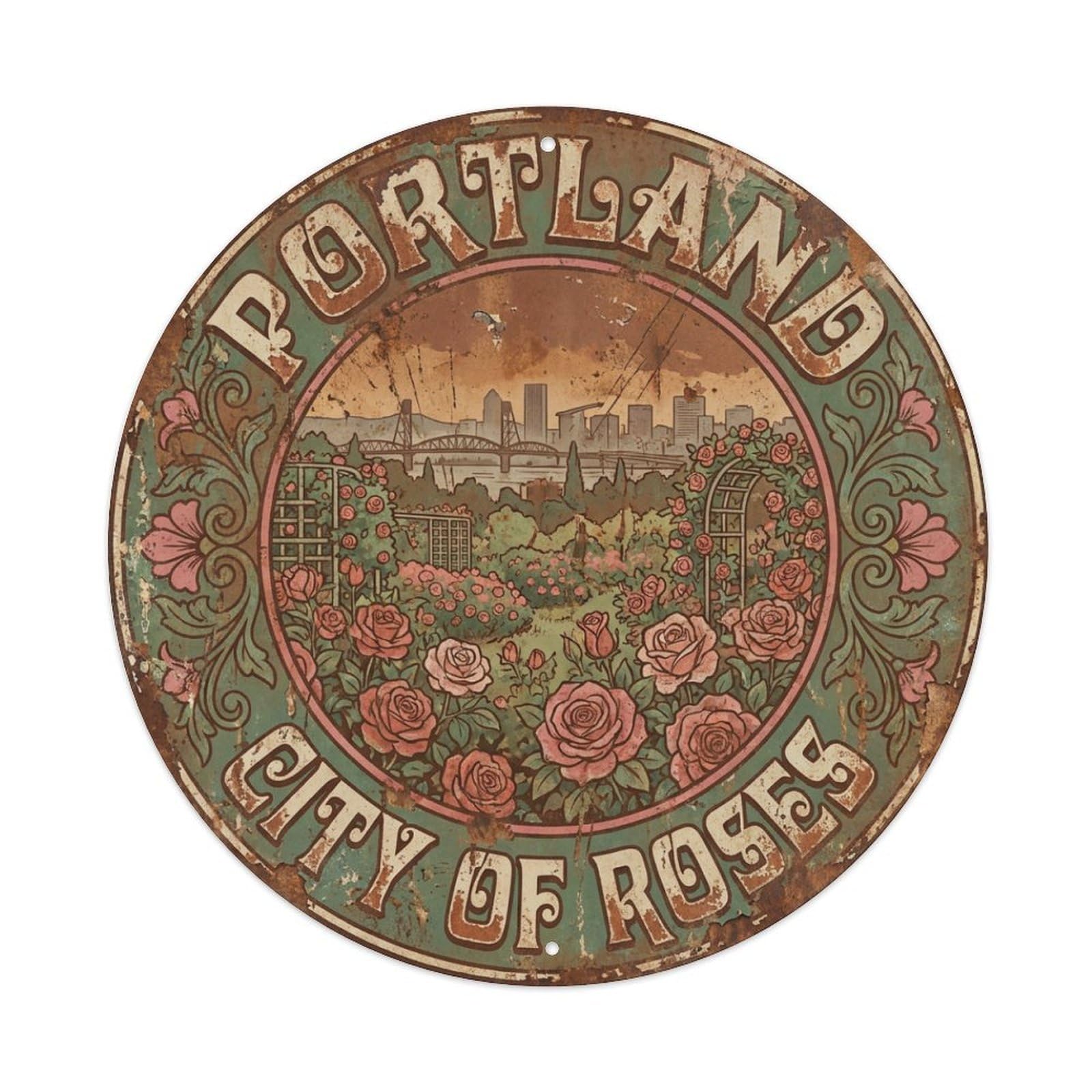 Tgrcjimh Style Metal Tin Sign Usa Retro Travel Portland