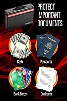 Vista 6 de Caja de Documentos a Prueba de Fuego The Good Stuff para Documentos Legales, Pasaportes, Dinero en Efectivo y Contratos, 5" x 11" x 3.5" / 2000℉