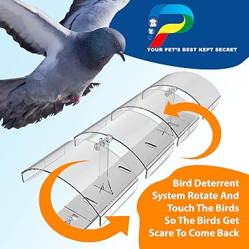 Bird Deterrent System - Polycarbonate UV Resistant Pigeon Deterrent, Cruelty-Free Pigeon Proof, Long Lasting, Suitable for Balconies, Patios and Outdoors (118 in)