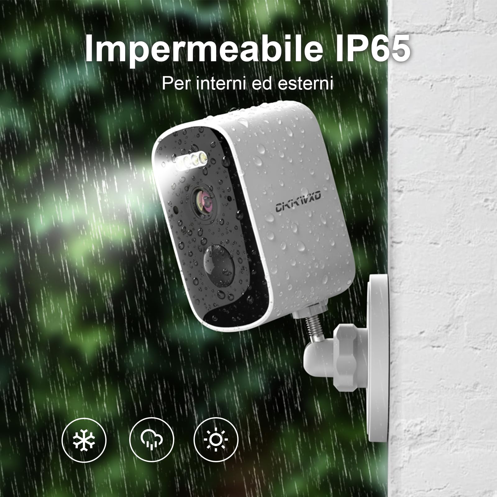 Camera Exterieur sans Fil Solaire 2.5K 5MP, Camera WiFi Batterie 2.4Ghz | IP65, Vision Nocturne Couleur, Détection Mouvement, Audio Bidirectionnel, Batterie 5000mAh + Panneau Solaire
