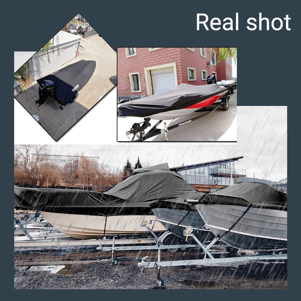 Housses de Bateau pour Tente extérieure, transportable, Runabout, Tissu 420D Robuste, 11 à 24 Pieds, Coque en V, Coque Triple (600 x 230 cm)
