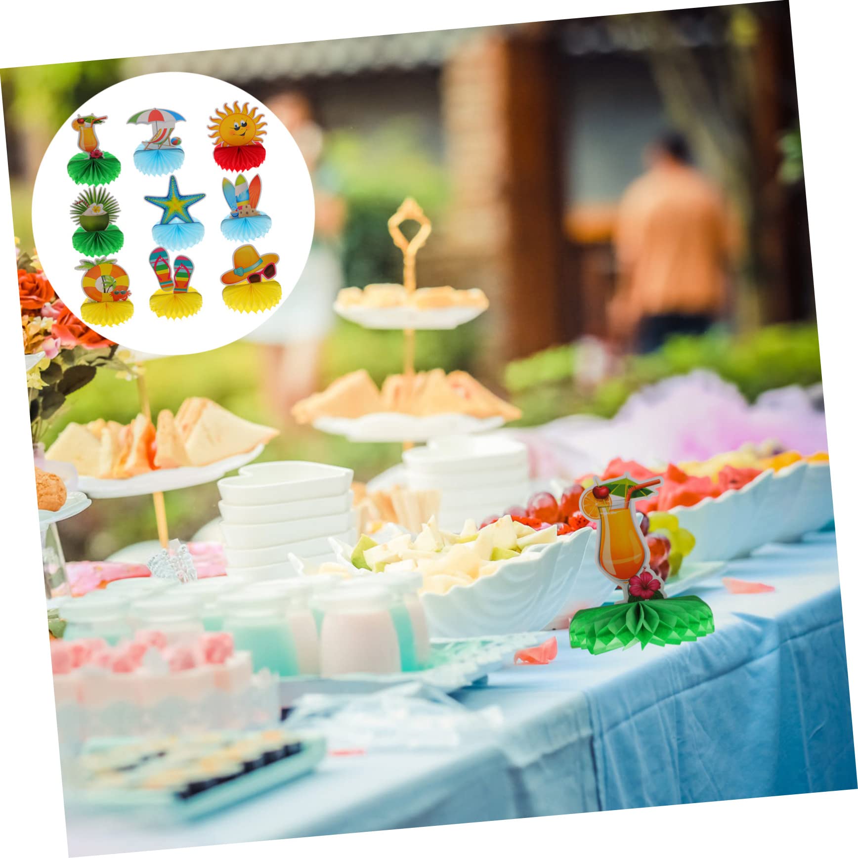 ifundom 27stücke Hawaii Party Deko Teiliges Honigwaben Ornament Für Sommerfestlichkeiten Einfache Anbringung Farbenfroh Für Fotohintergründe Und Kreative Partystimmung