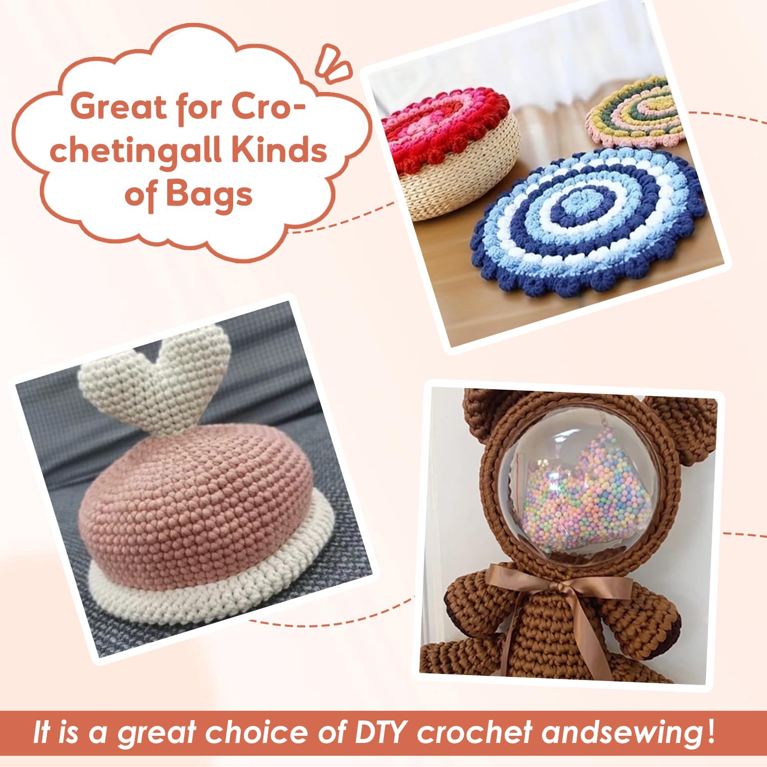 Fil De Spaghetti, Fil De T-Shirt Tissu élastique Crochet Tissu Fil Tapis Fil à Tricoter Pour La Main Bricolage Sac Couverture Coussin Projets De Crochet, Décoration D'intérieur(Bleu Foncé