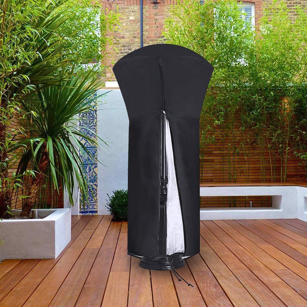 NUZAMAS Cubierta de calefacción de patio de 226 x 85 x 48 cm, cubierta resistente para calefacción exterior, impermeable, resistente al viento, cubierta protectora contra rayos UV, para calefacción