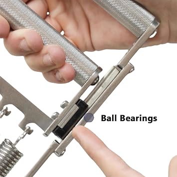 Hand Grip Strengthener, Hand Dynamometer with 5 Springs, 4-speed Adjustment No-Slip Handle, Maximum Load 330Lbs/150kg, 304 Stainless Steel, for Muscle Building and Home Gym