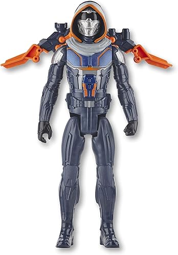 Miniatura 6 de Marvel Black Widow Titan Hero Series Blast Gear Taskmaster figura de acción, juguete de 12 pulgadas, con lanzador y proyectiles, a partir de 4 años