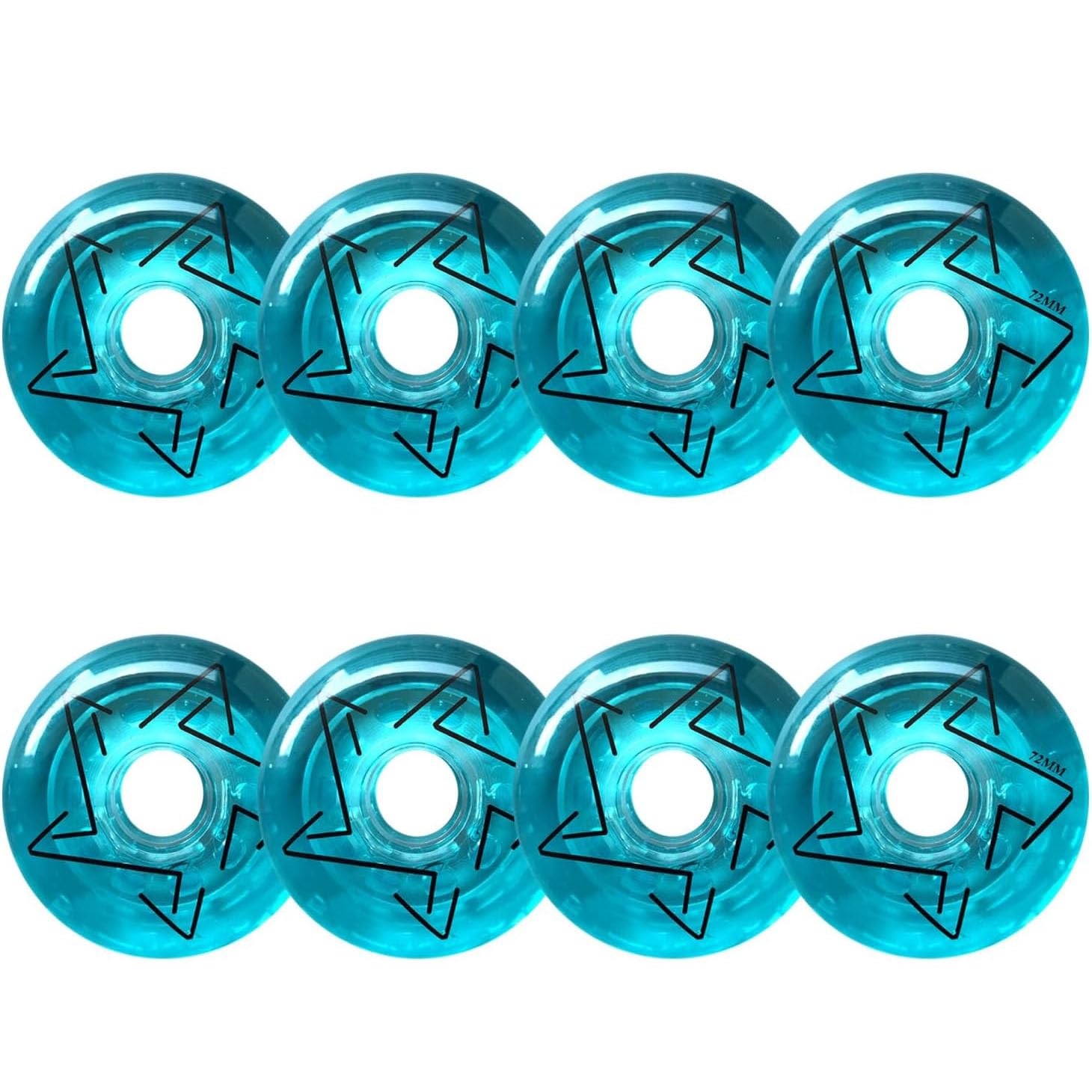 Roues de Patins à Roues alignées 72 mm/76 mm/80 mm 82A Roues de Rechange en Ligne pour intérieur et extérieur, Lot de 8, Bleu, 80 mm