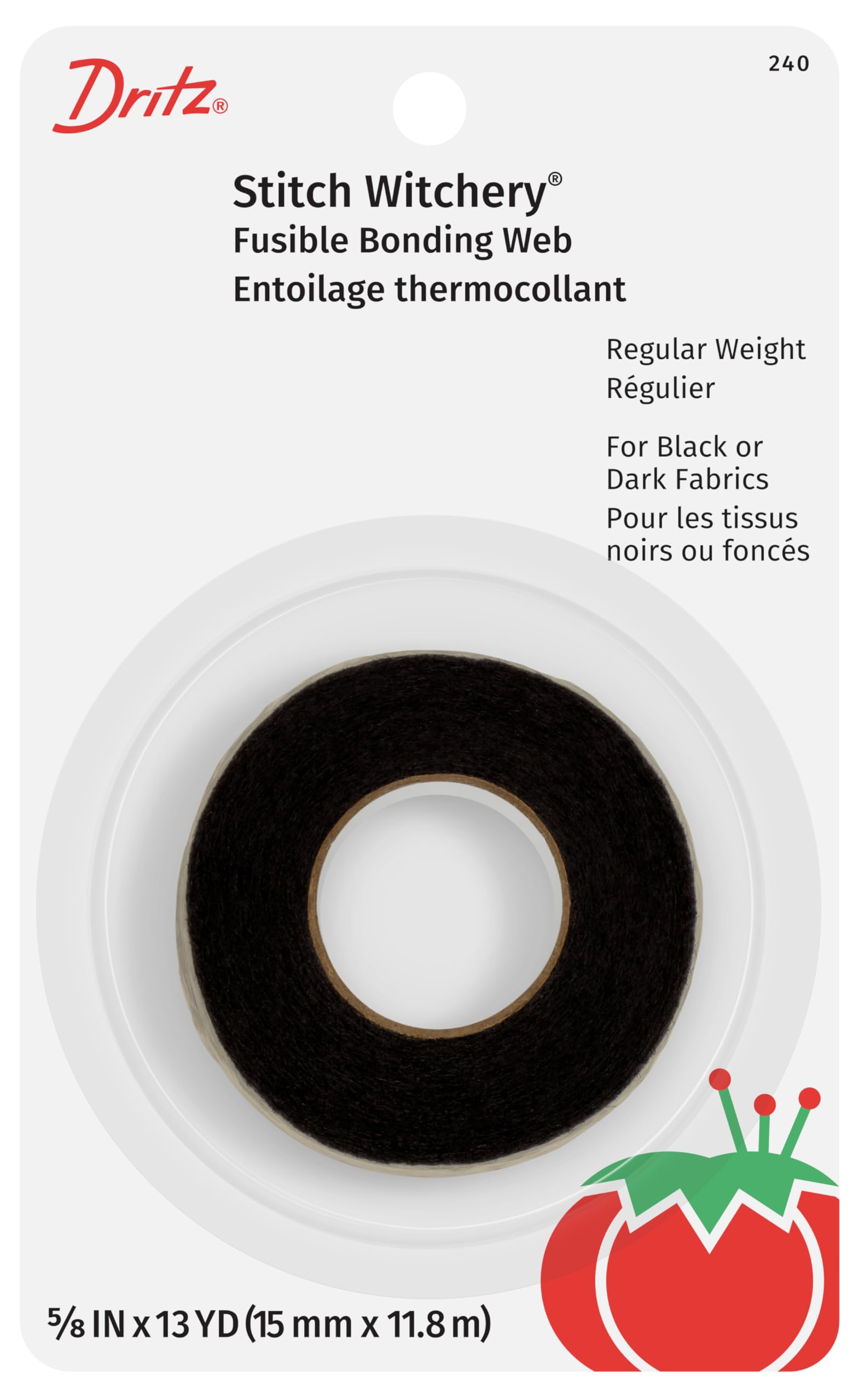 Dritz 240 Stitch Witchery, Regular Weight, 5/8-Inch X 13-Yards, Black