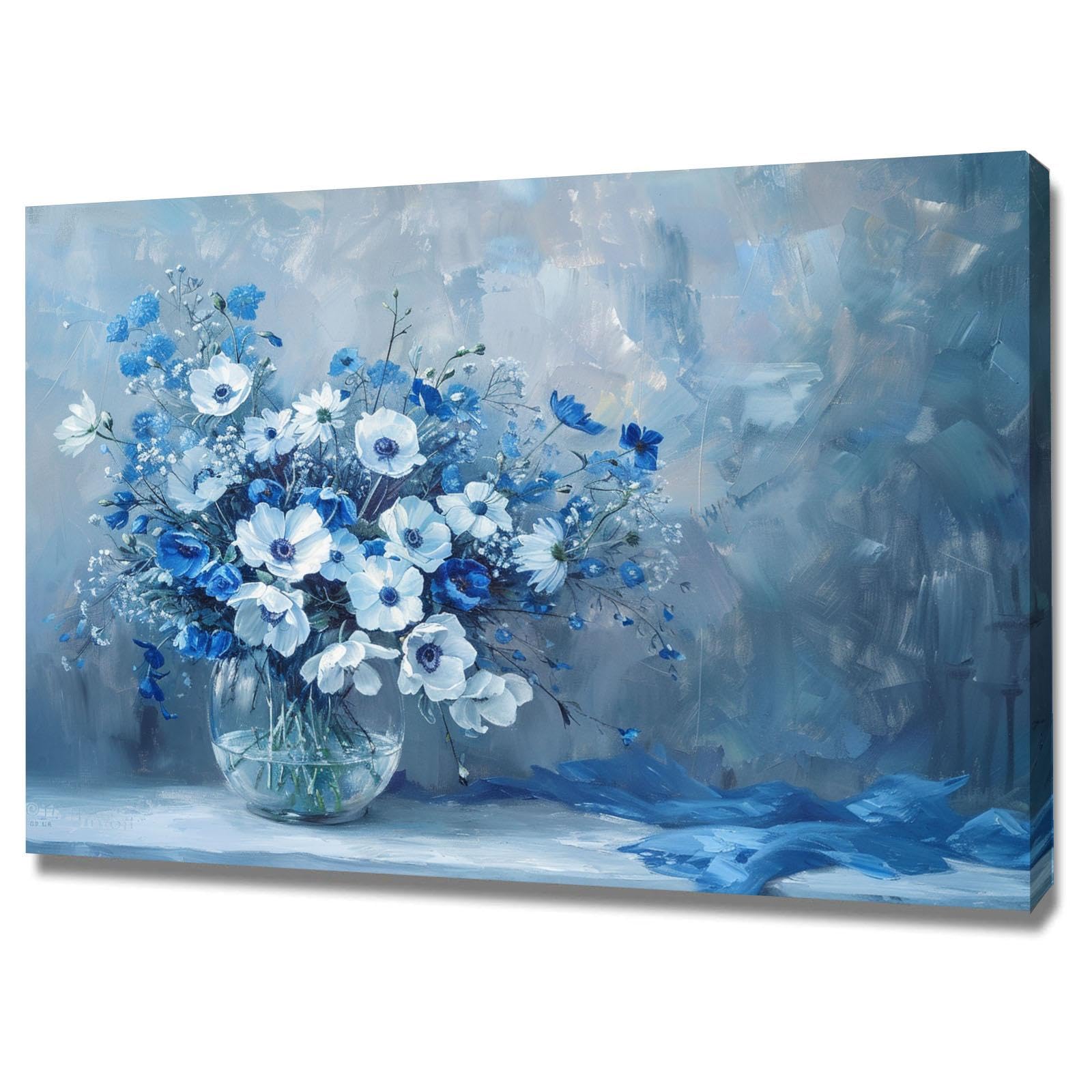 Impression sur toile fleurs premium encadrée WODJEM tableau moderne - 7