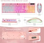Clavier rose et jeu de souris USB Kawaii filaire ComboRGB Feux de fond N'est pas en conflit avec l'aiguillage mécanique Brown 4200DPI souris PC Console de jeu PS4 PS5