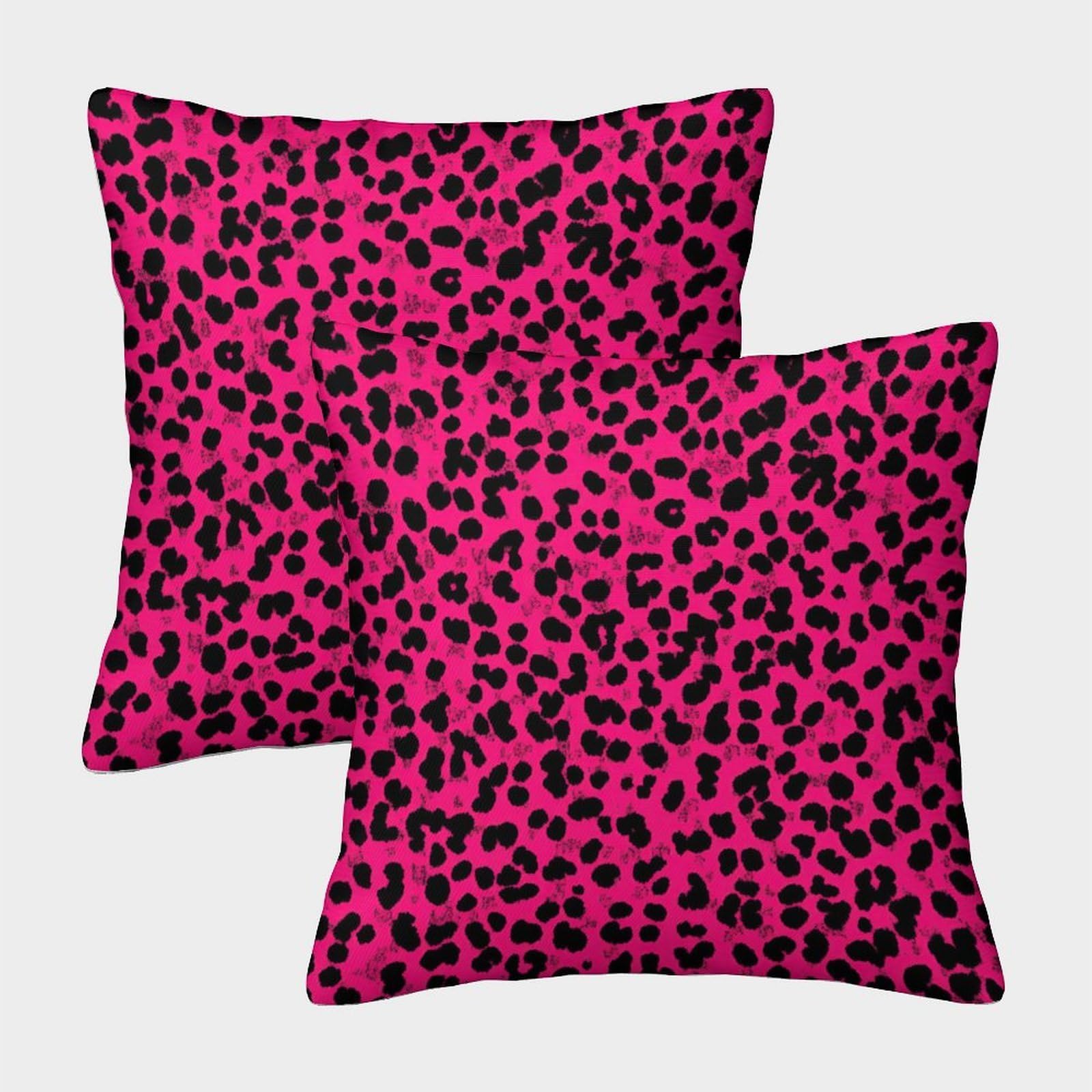 FELASBUID LeopardPattern—VibrantFunkyStyle Pillow Covers 2 Pack Cozy Pillowcase Cushion Covers with Invisible Zipper Decor for Couch Livingroom 45x45cm