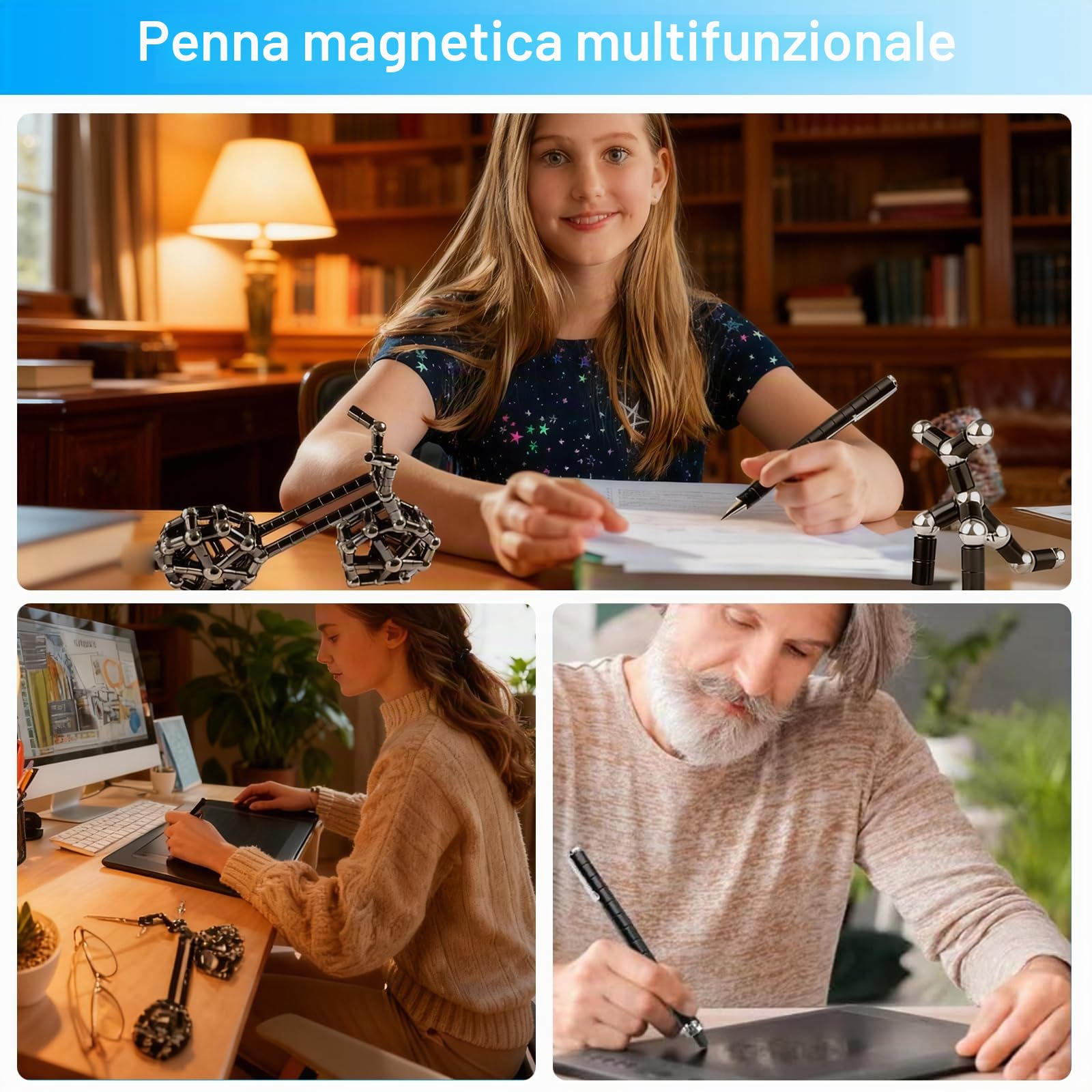 Penna Magnetica, Penna Antistress con Biglie Magnetiche, Gioco Sensoriale per Ansia e Concentrazione, Idee Regalo Ragazzo 15 14 13 Anni Creativo, Regalo Originale Per Adolescenti e Adulti