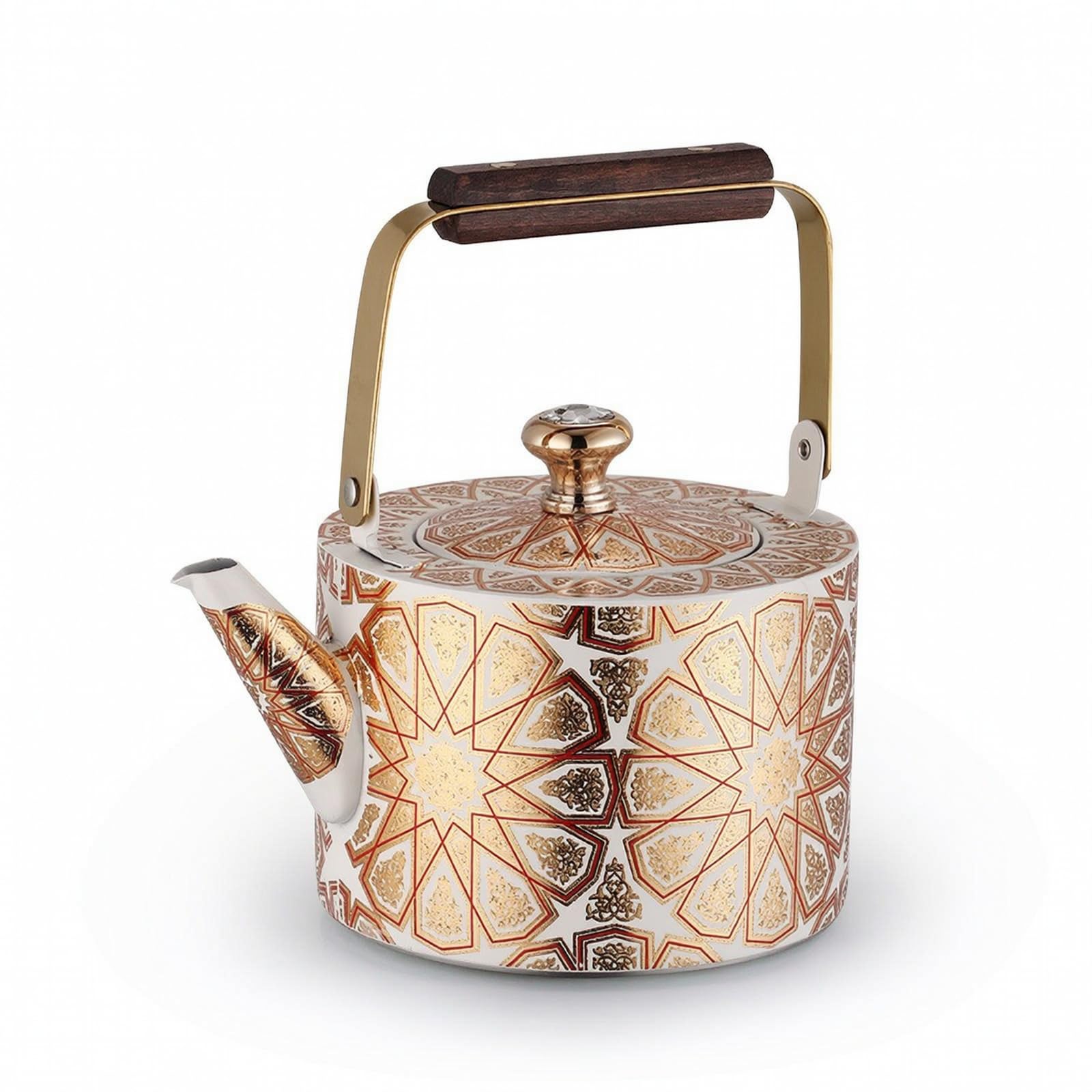 KESOTO Teiera in Acciaio Inossidabile Teiera Bollitore Caraffa Infusiera con Distribuzione Uniforme Del Calore per Riscaldare l'Acqua su Piano Cottura, 1.5L, Stile 6