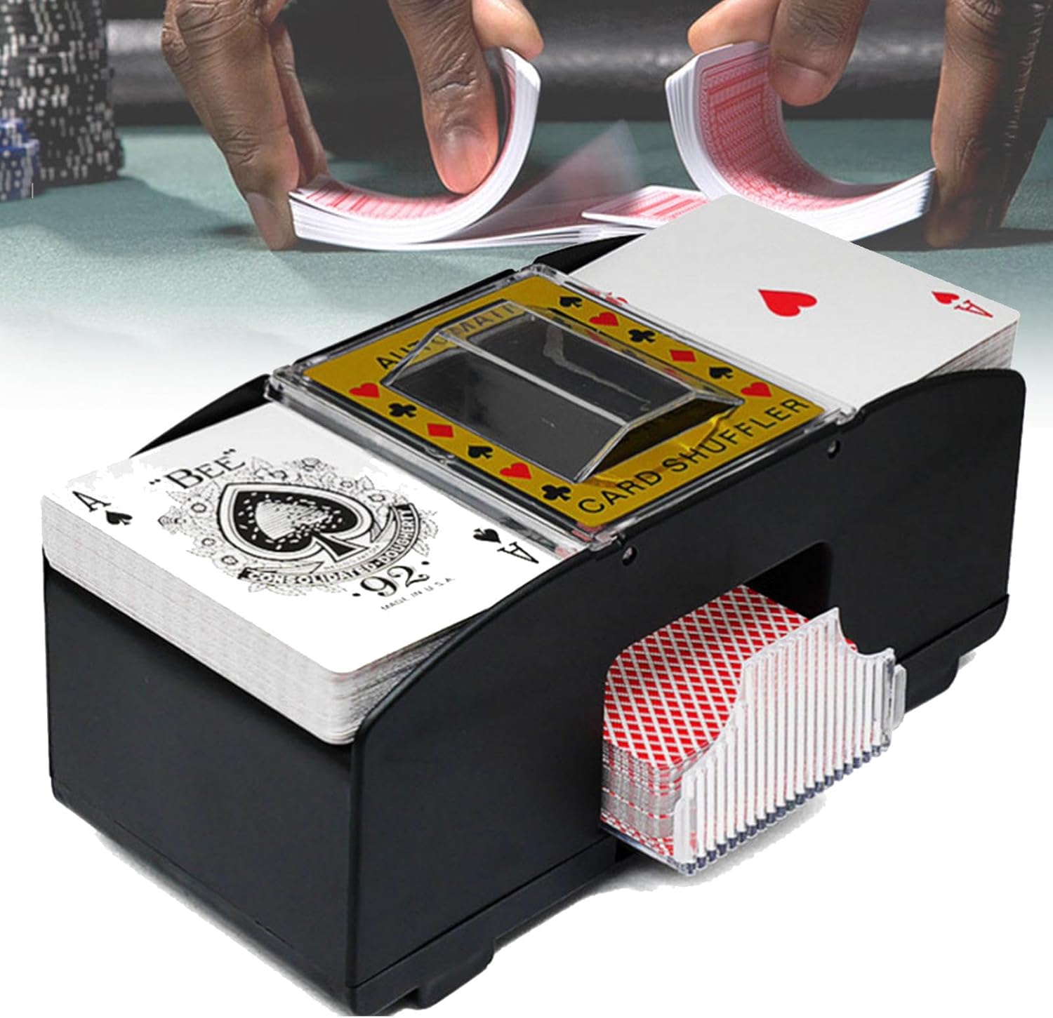 Automatic Card Shuffler Machine 2 Deck, Battery Operated, One/Two Deck Card Shuffle Sorter, Cards Playing Tool Accessories