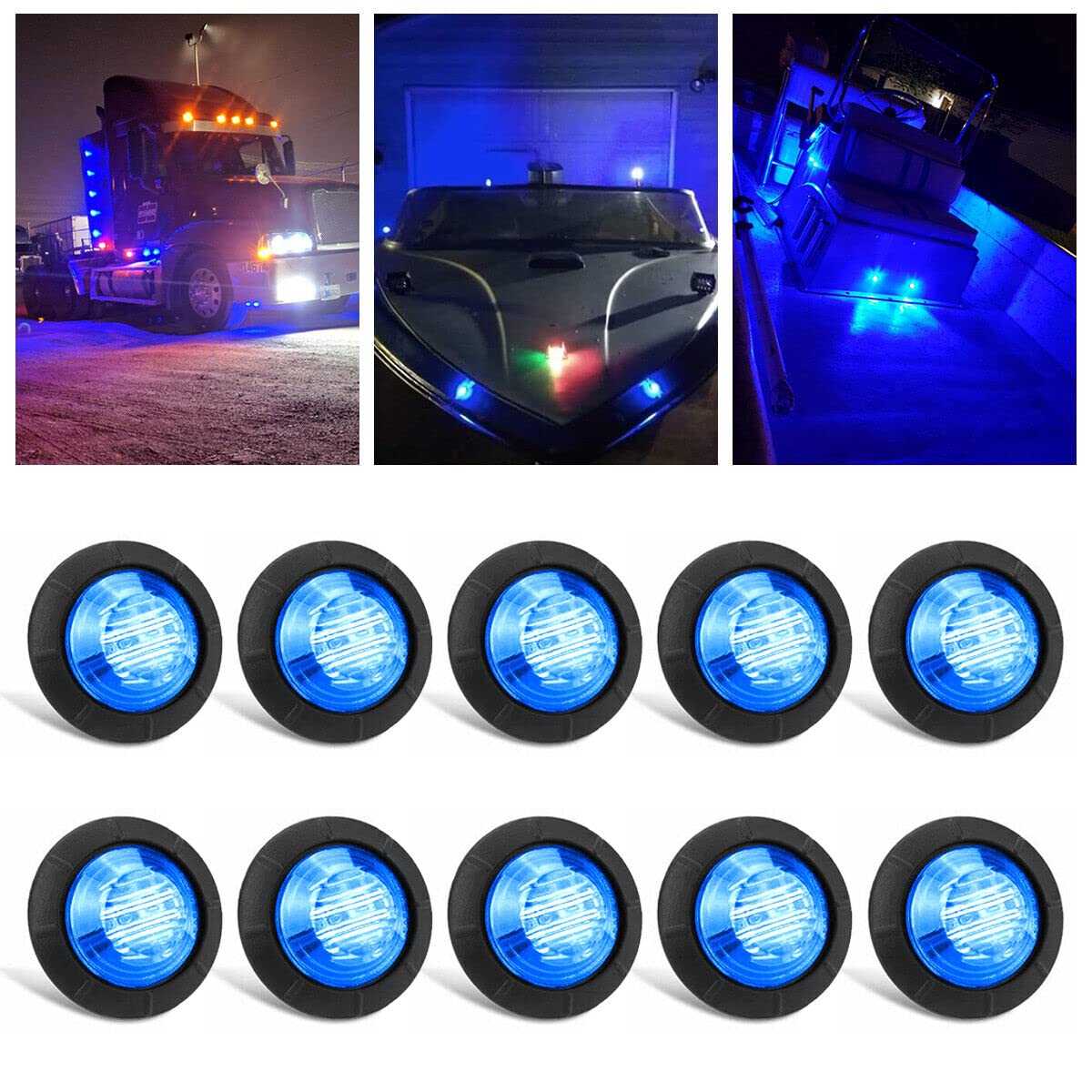 FABOOD F 10PCS Sealed Waterproof Blue 3/4
