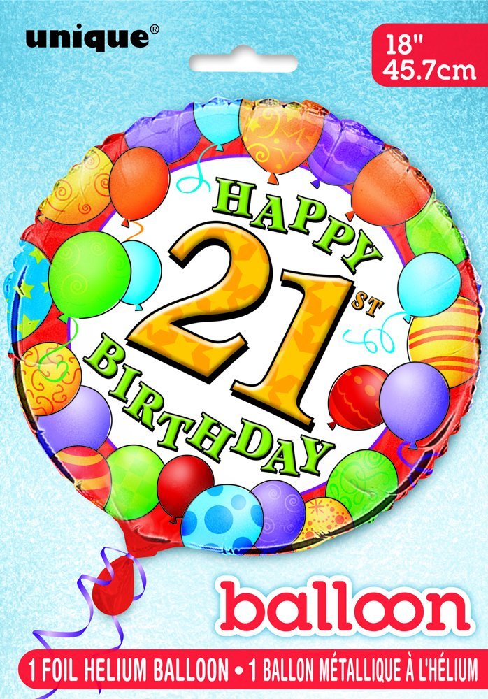 Folienballon 'Happy Birthday 18' – 45,7 Cm, Mit Ventil, Für Helium Oder Luft