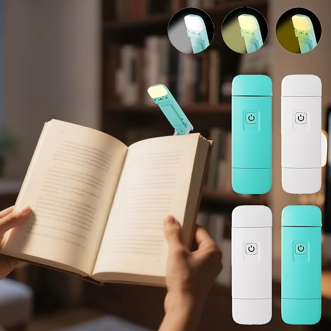 KunHe KunHe 4 Pack USB Rechargeable Reading Lights for Kids - Clip on Book Lamp, Perfect for Night Reading & Gift photo 5