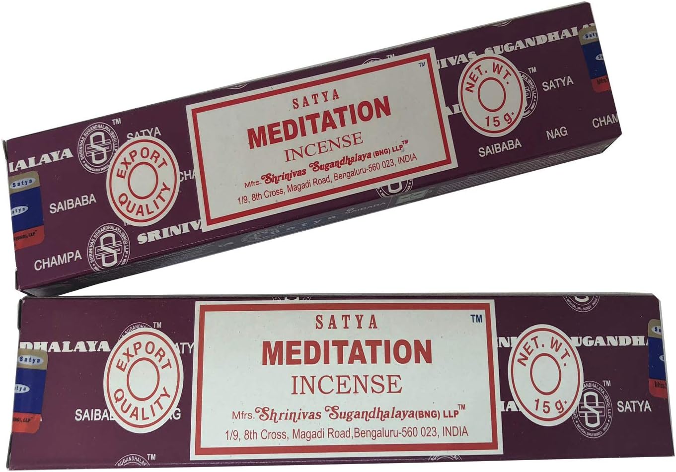 Satya Sai Baba Nag Champa- Bastoncini di incenso da meditazione confezione da 12 (15 grammi)