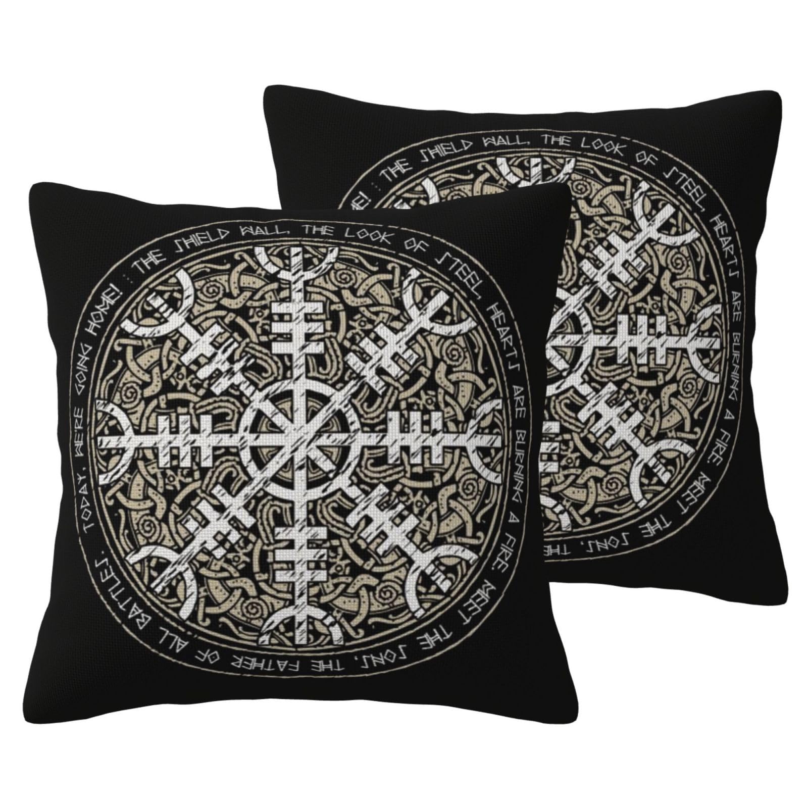 Housse de coussin helm of awe imitation lin lavable pour protéger et décorer vos canapés