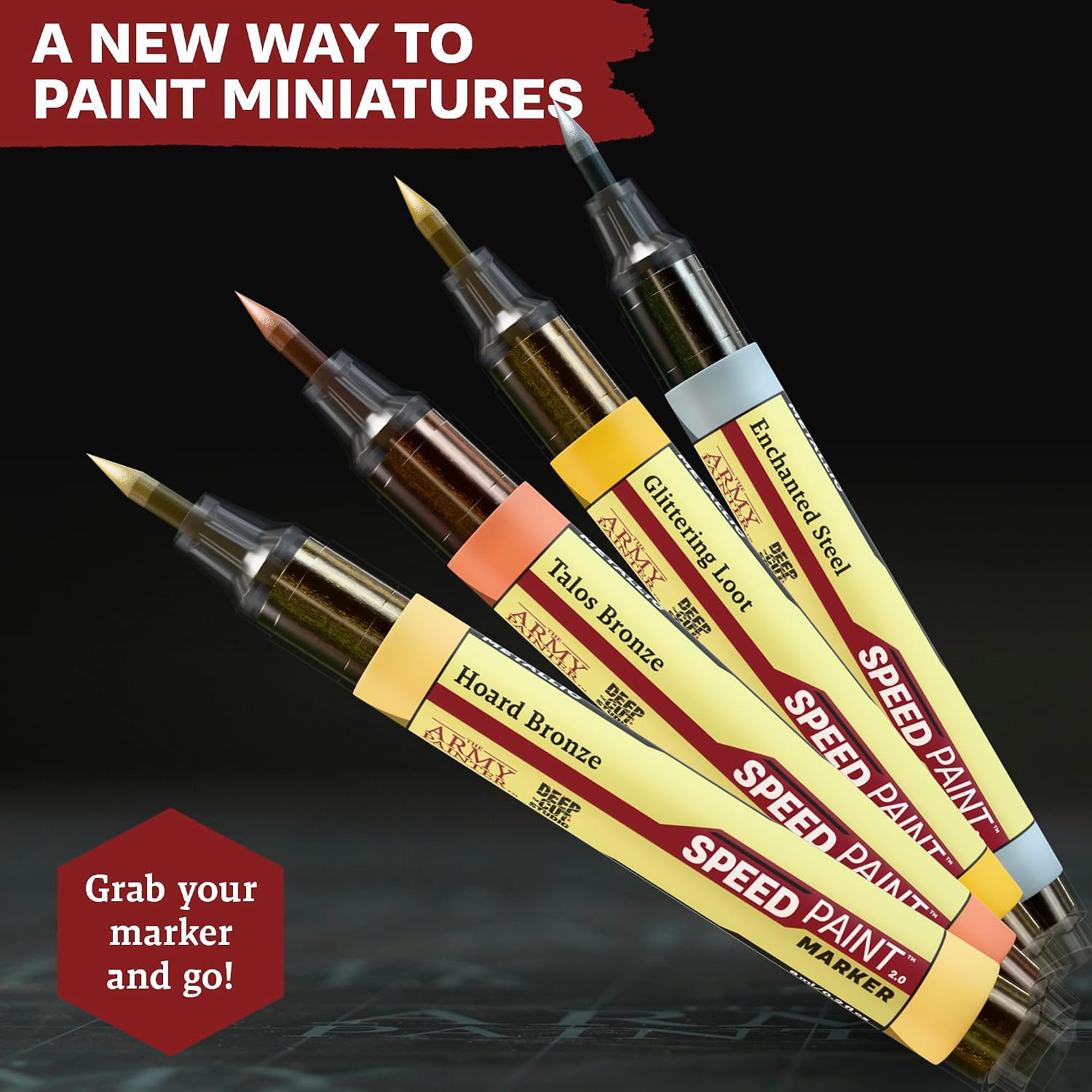 The Army Painter, Speedpaint Metallics Marker Set, 10 x 6 ml