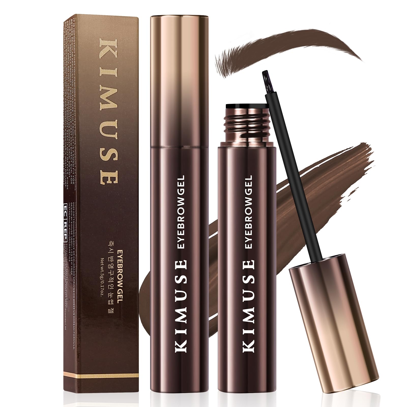 KIMUSE Eyebrow Gel, Tinta per Sopracciglia a Lunga Tenuta, Gel per Sopracciglia Impermeabile, Anti-Transfer, Antisfumatura, 0.17oz
