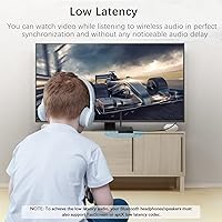 Vista 2 de Transmisor Bluetooth 5.0 para TV con óptica, aptX adaptador de audio de baja latencia para auriculares Bluetooth, entradas de audio