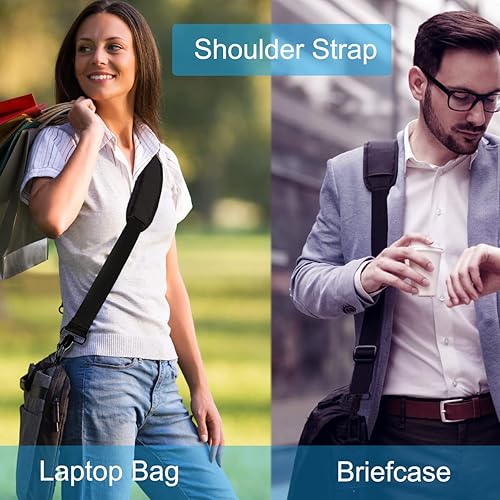 Miniatura 7 de Correa de hombro universal de repuesto para laptop, cinturón cómodo ajustable duradero de 55 pulgadas con ganchos de metal para maletín, bolsa de