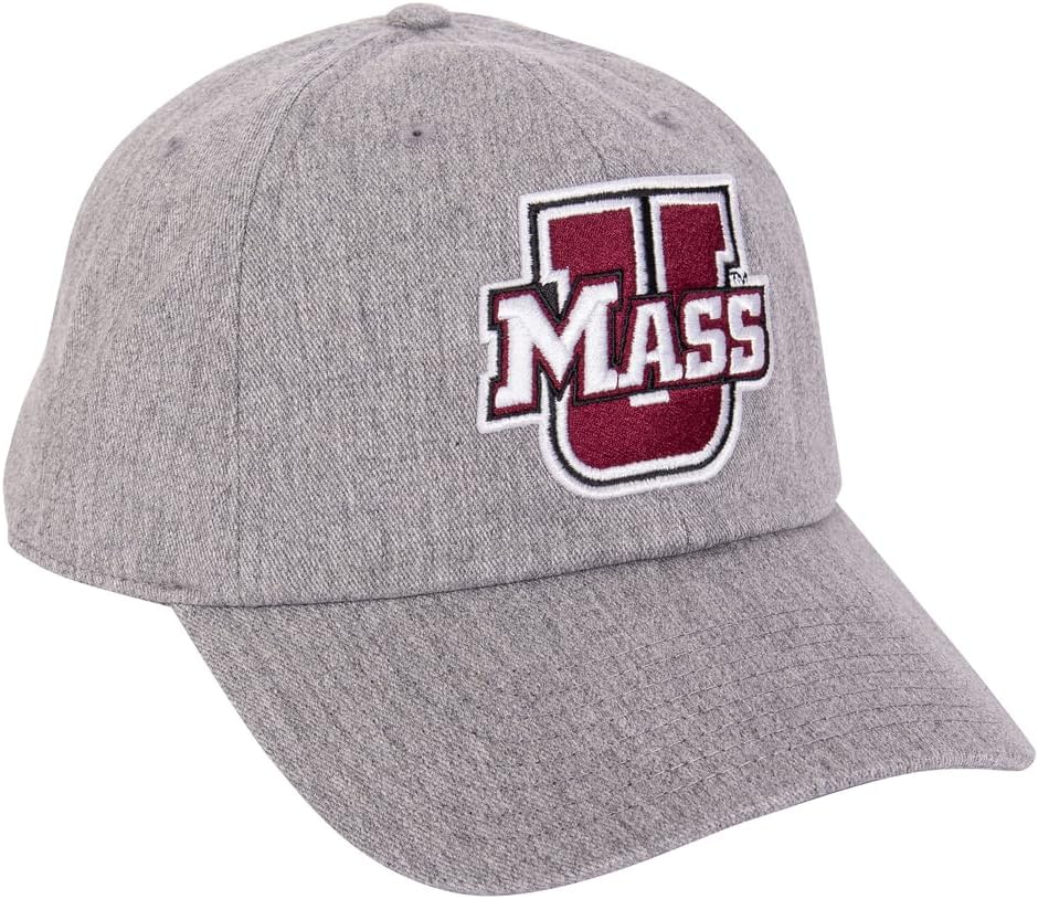 Desert Cactus University of Massachusetts Baseball Hat UMass Amherst Brimmed Embroidered Hats Cap Adjustable Cloth Strap Adult (Style C) Gray