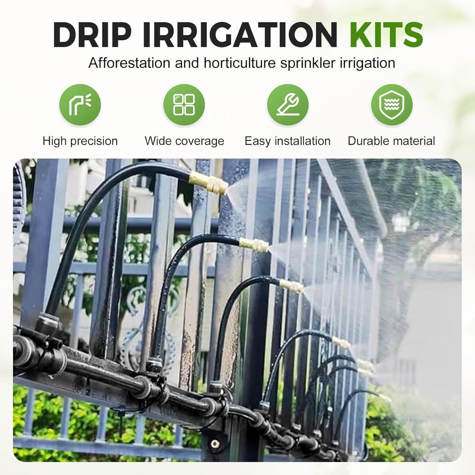 Tropfbewässerungssystem - Garten Tropfbewässerungskit Bewässerungsanlage - Automatische Bewässerung Mit Verstellbarer Düse & Sprinkler Für Bäume, Gewächshaus Und Hydroponik