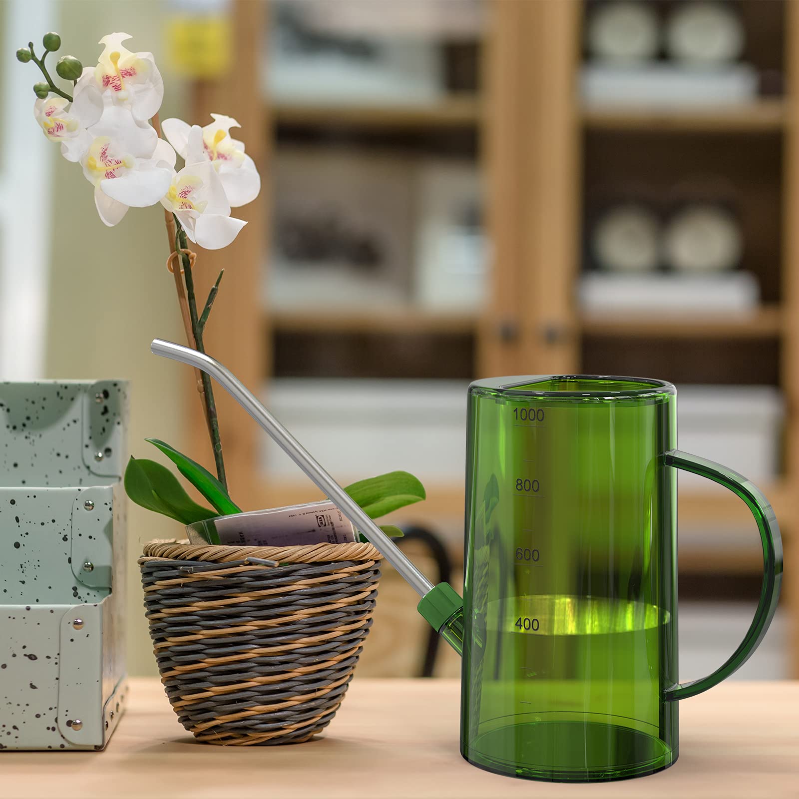 Arrosoir Plantes Intérieur XTDMJ Arrosoir Design 350 Ml En Acier Inoxydable - Bec Long Pour Plantes Intérieur - Noir Élégant - Parfait Bonsaï Et Succulentes Arrosoir Succulentes Bureau