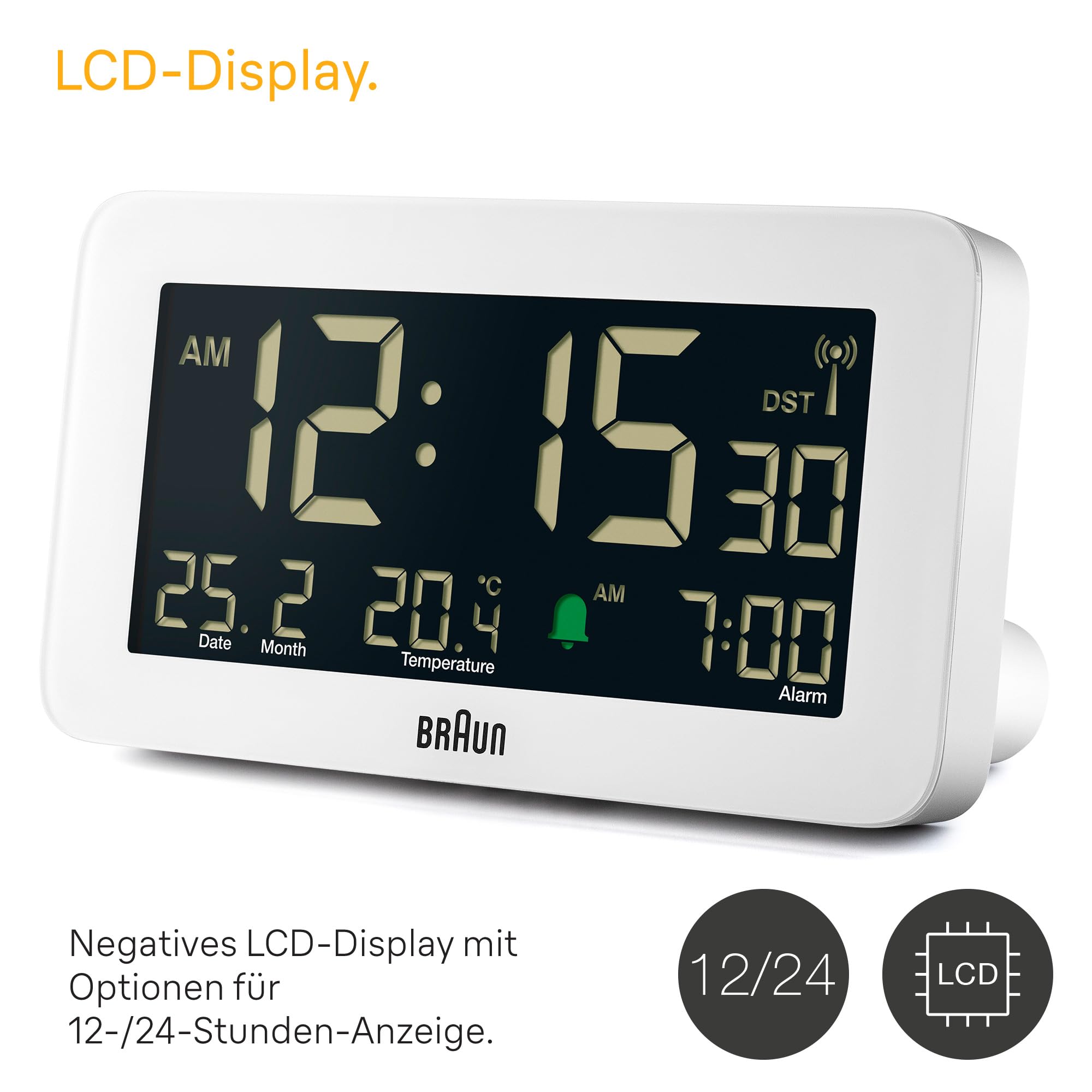 Braun Clock digital Wecker BC10W-DCF