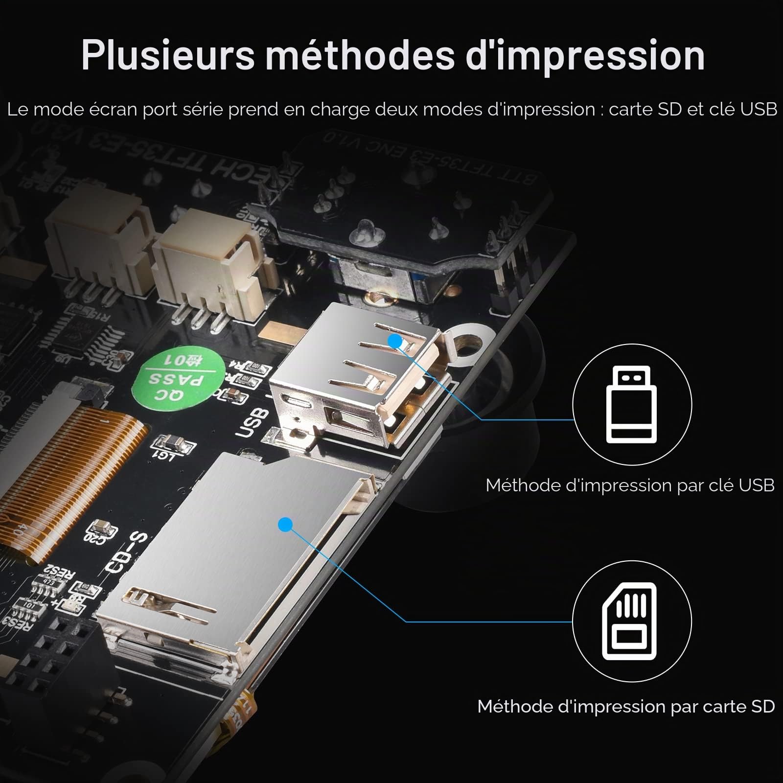 BIGTREETECH SKR Mini E3 V3.0 Carte de contrôle avec pilote pas à pas UART TMC2209 Nouvelle mise à niveau 32 bits Carte silencieuse compatible avec imprimante 3D Ender3 V2