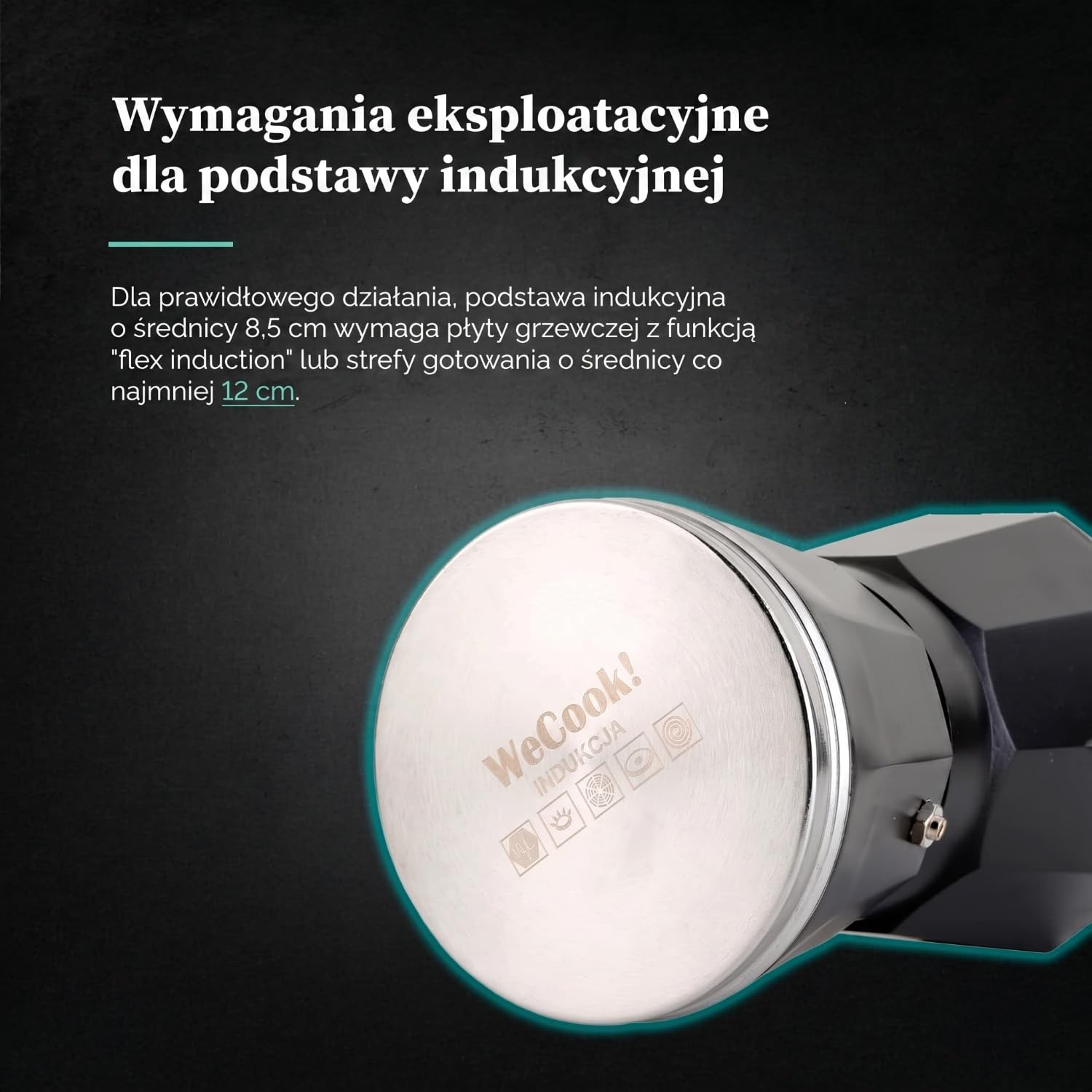 WECOOK! - 9 filiżanek włoskiego zaparzacza do kawy do espresso na indukcję | stal nierdzewna do płyt ceramicznych, indukcji Caffettiera | aluminiowy ekspres do espresso, mały, zawór bezpieczeństwa