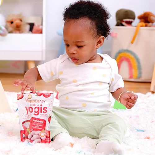 Miniatura 8 de Happy Baby Organics Baby Snacks, Greek Yogis, Freeze Dried Yogurt & Fruit Snacks, Gluten Free Snack for Babies 9+ Months, Strawberry & Banana, 1