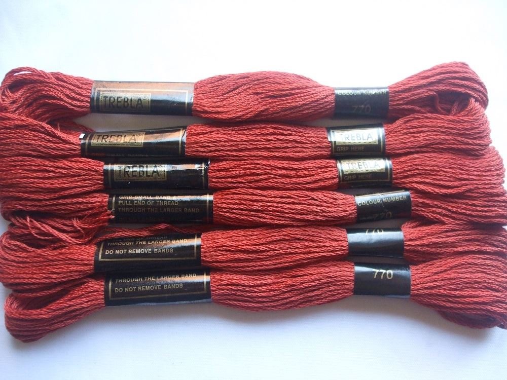 Trebla Pack of 6 Embroidery Thread/Skeins - 8m - Mahogany - Col. 770