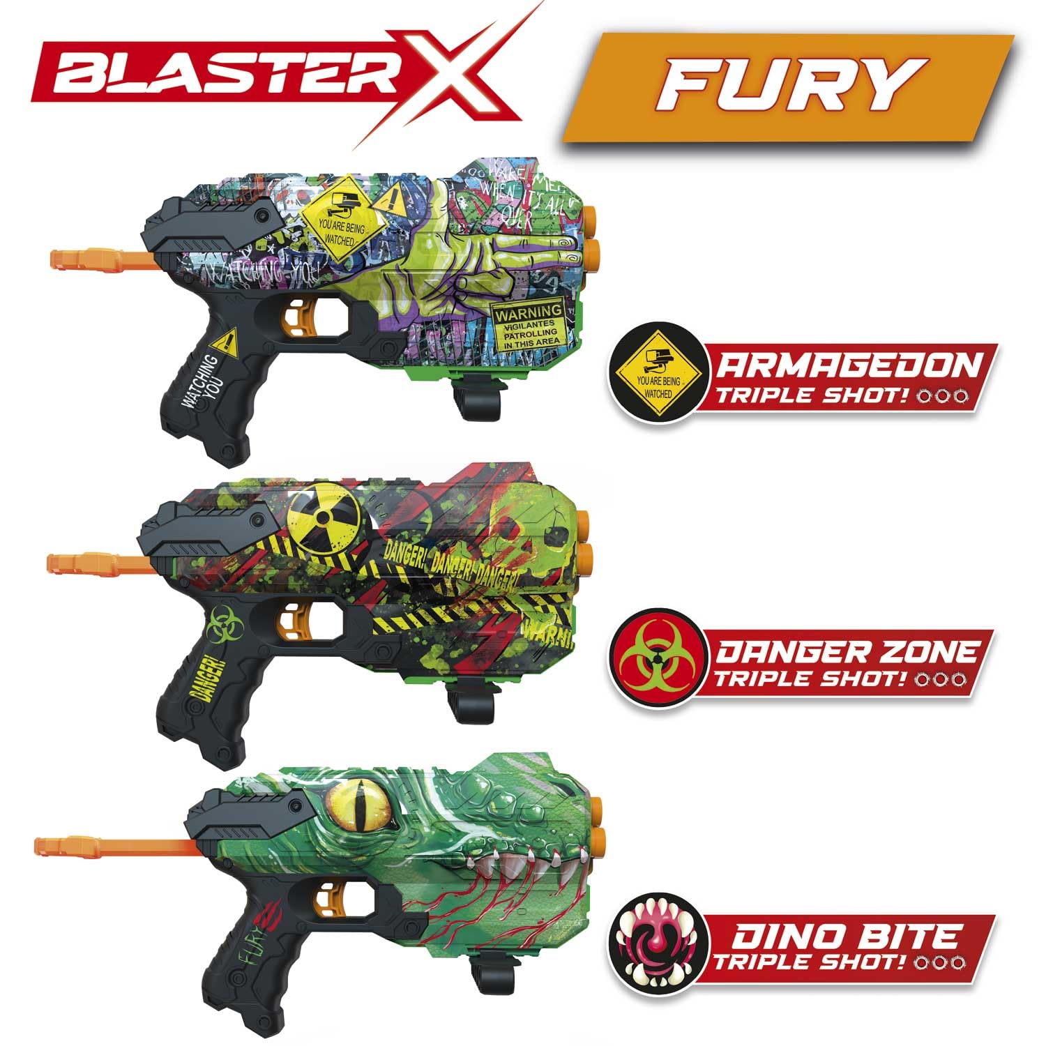 CRAZE BLASTER-X Foam Guns Fury - Children's Foam Gun 30cm, 8 darts, shooting range 14m - Foam explosive toy, 3 Colours, Big - Image 4