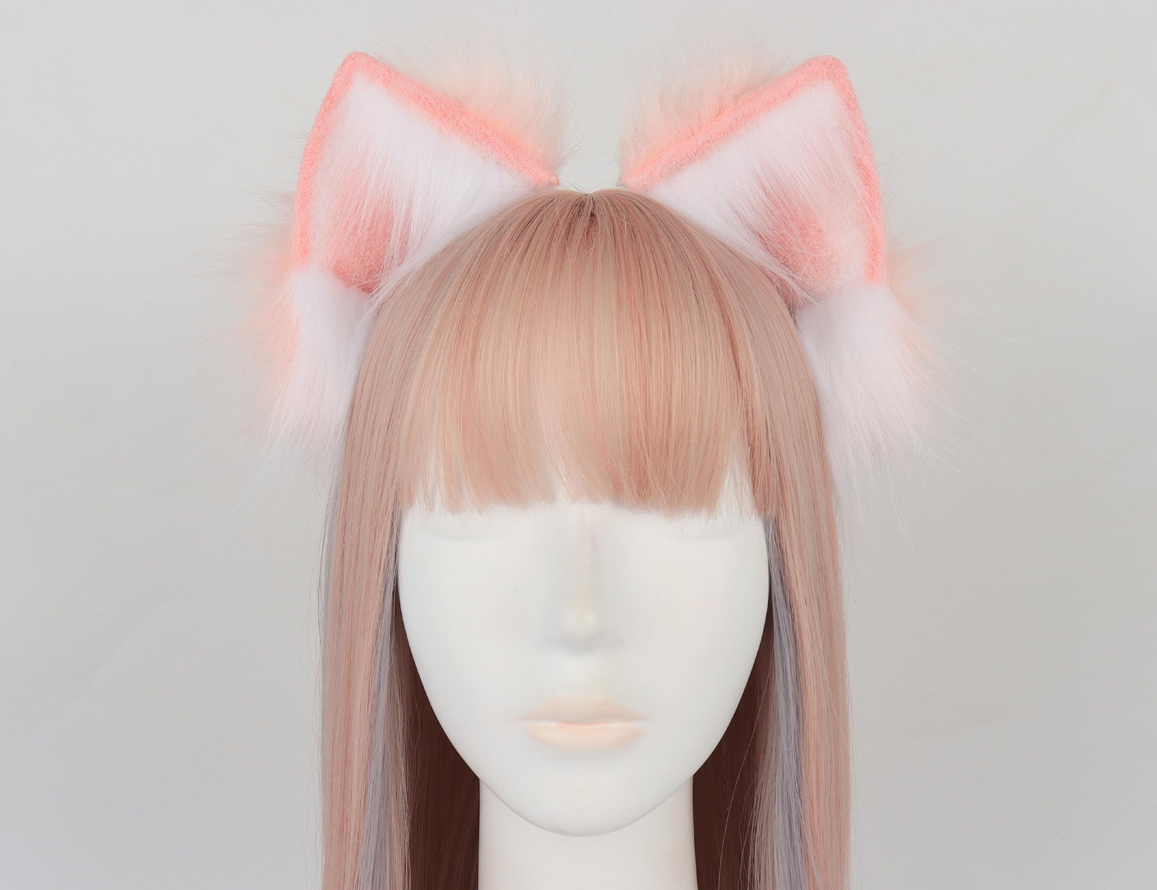 QinRuan Cat Fox Faux Fur Ears Headband Cute Halloween Fancy Dress Cosplay Handmade Animal Furry Ears Hair Hoop: Zz-pw