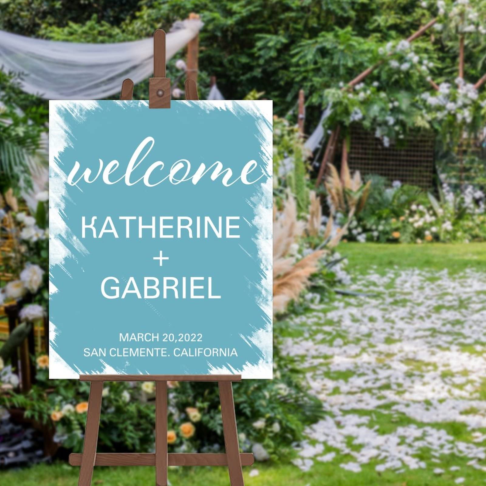 Panneau de bienvenue de mariage personnalisable 40x50 cm pour entrée