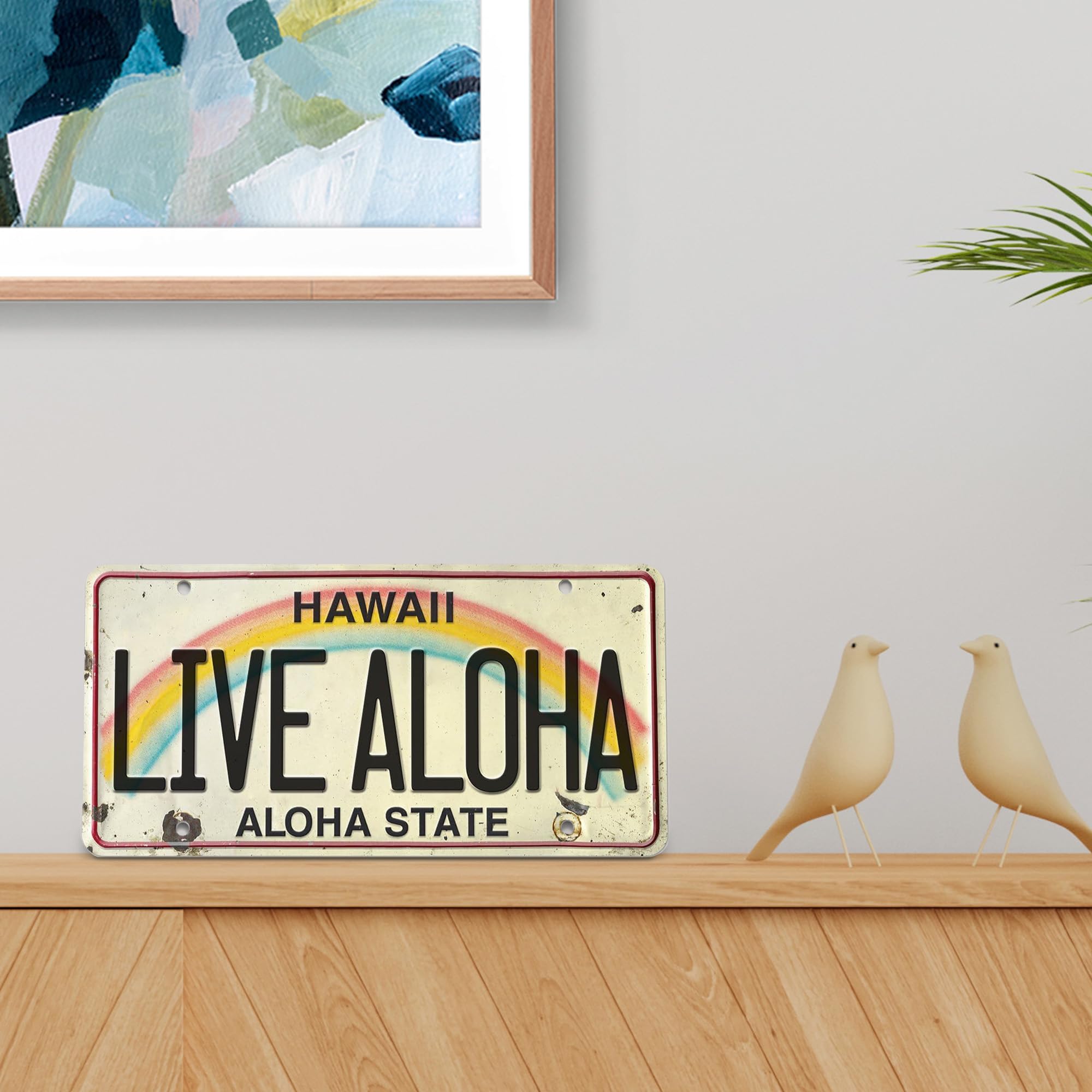 Amazon.com: LIVE ALOHA – Retro Vintage Hawaii Decorative Embossed