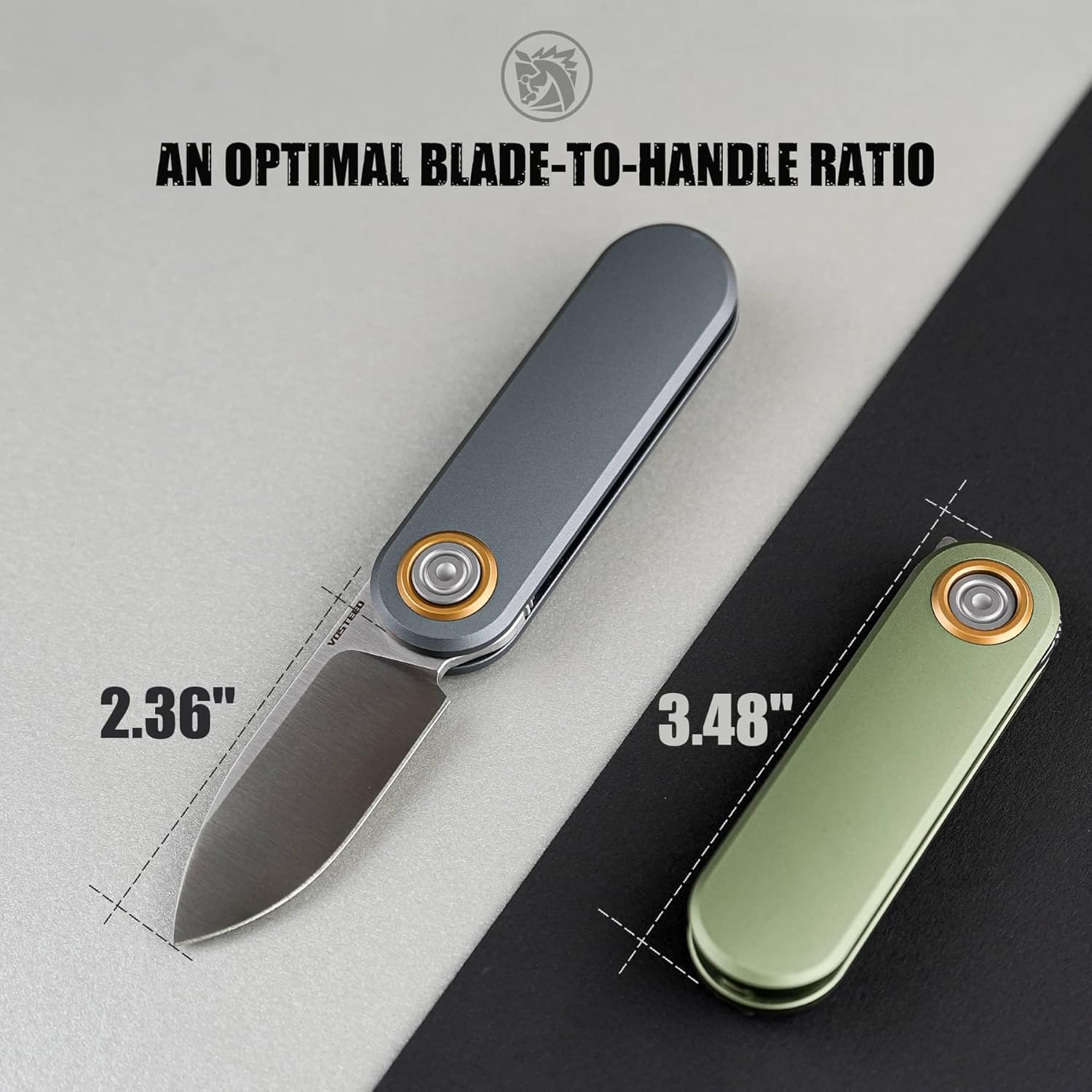 Vosteed Corgi V Pocket Knife - 2.36" 14C28N Satin Blade - Patented Vanchor Lock, Gray Aluminum Handle - EDC Knife Surviving Folding Knife - A3703