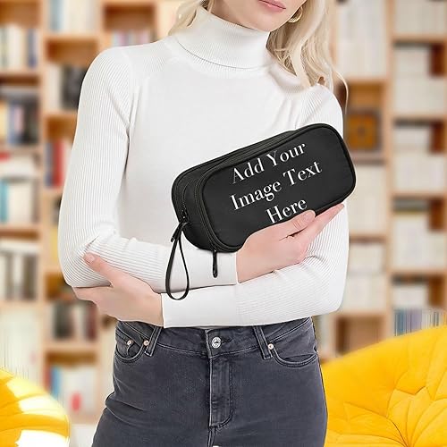 Miniatura 7 de Estuche de lápices personalizado con nombre de imagen y texto, estuche para lápices, oficina, escuela, grande, bolsa de almacenamiento para