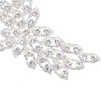 Vista 45 de PEARLY JUN Apliques de diamantes de imitación de plata con apliques de diamantes para vestidos, costura a mano, proyectos de manualidades, ropa