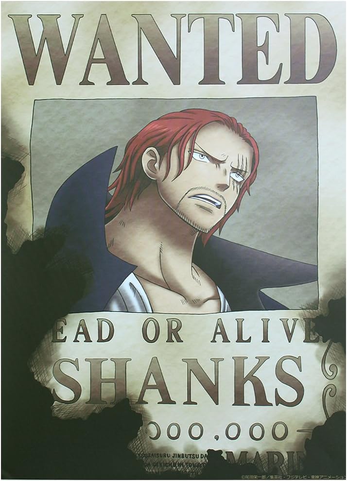 ONE PIECE Piece sticker 42cm ~ 29.7cm (A3 size) Bounties Shanks