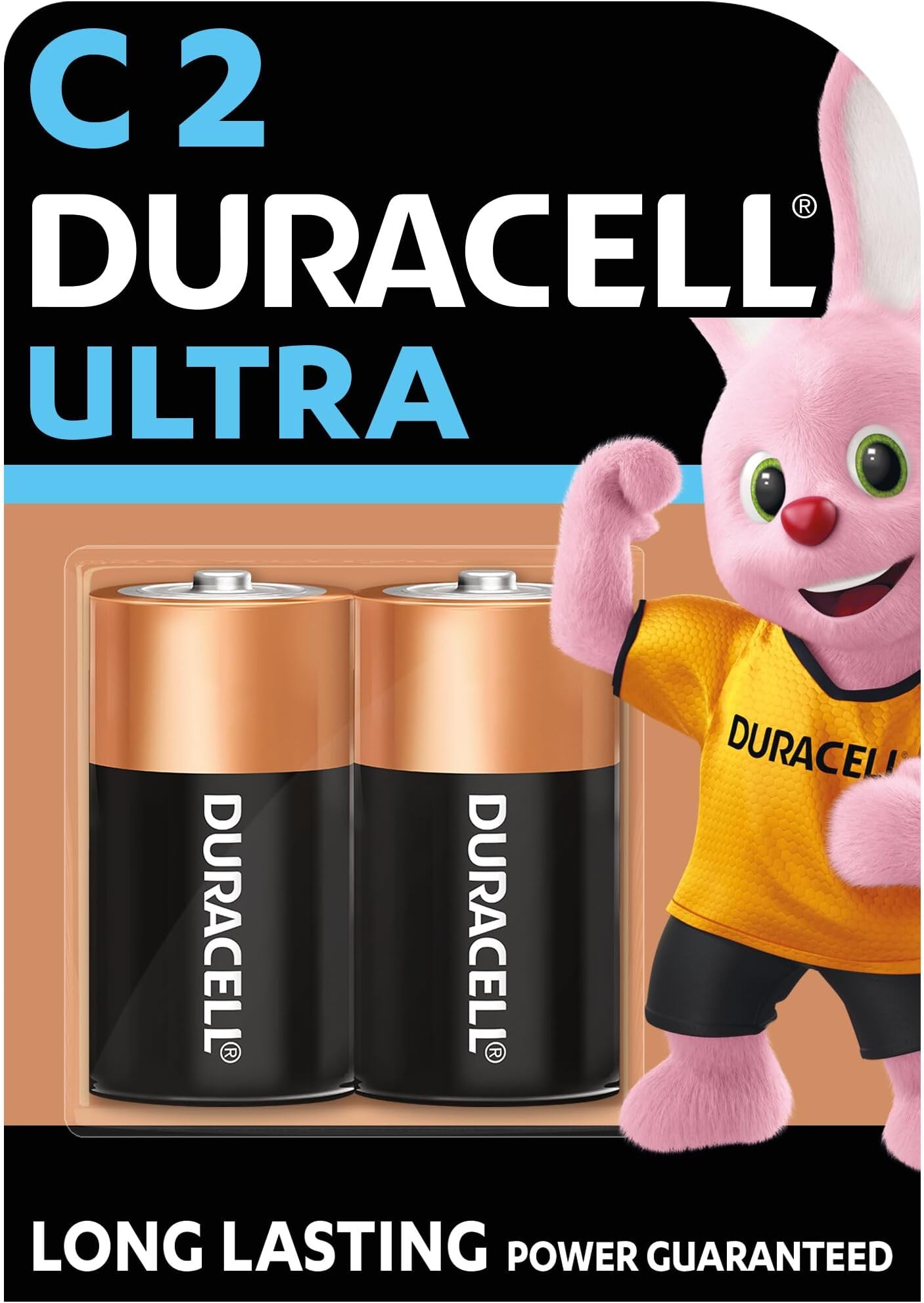 Duracell Ultra C Battery, Pack of 2, High-Drain Devices, Flashlight, Toy, Clock