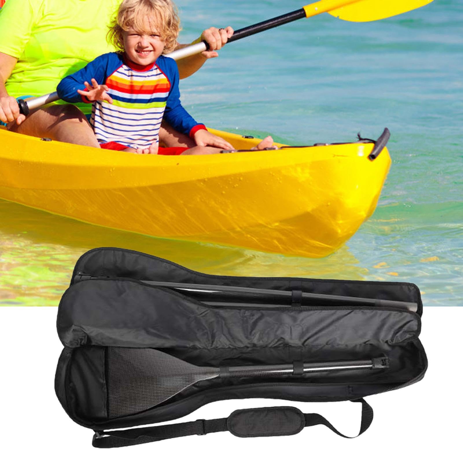 Borsa per pagaia per barca, borsa per il trasporto di pagaie, borsa per il trasporto di pagaia da pesca, organizer impermeabile a tre sezioni, tracolla regolabile, borsa portatile impermeabile,