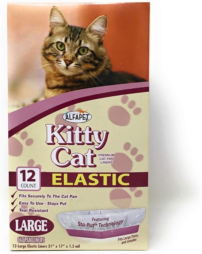 Alfapet Kitty Cat Litter Box Disposable, Elastic Liners