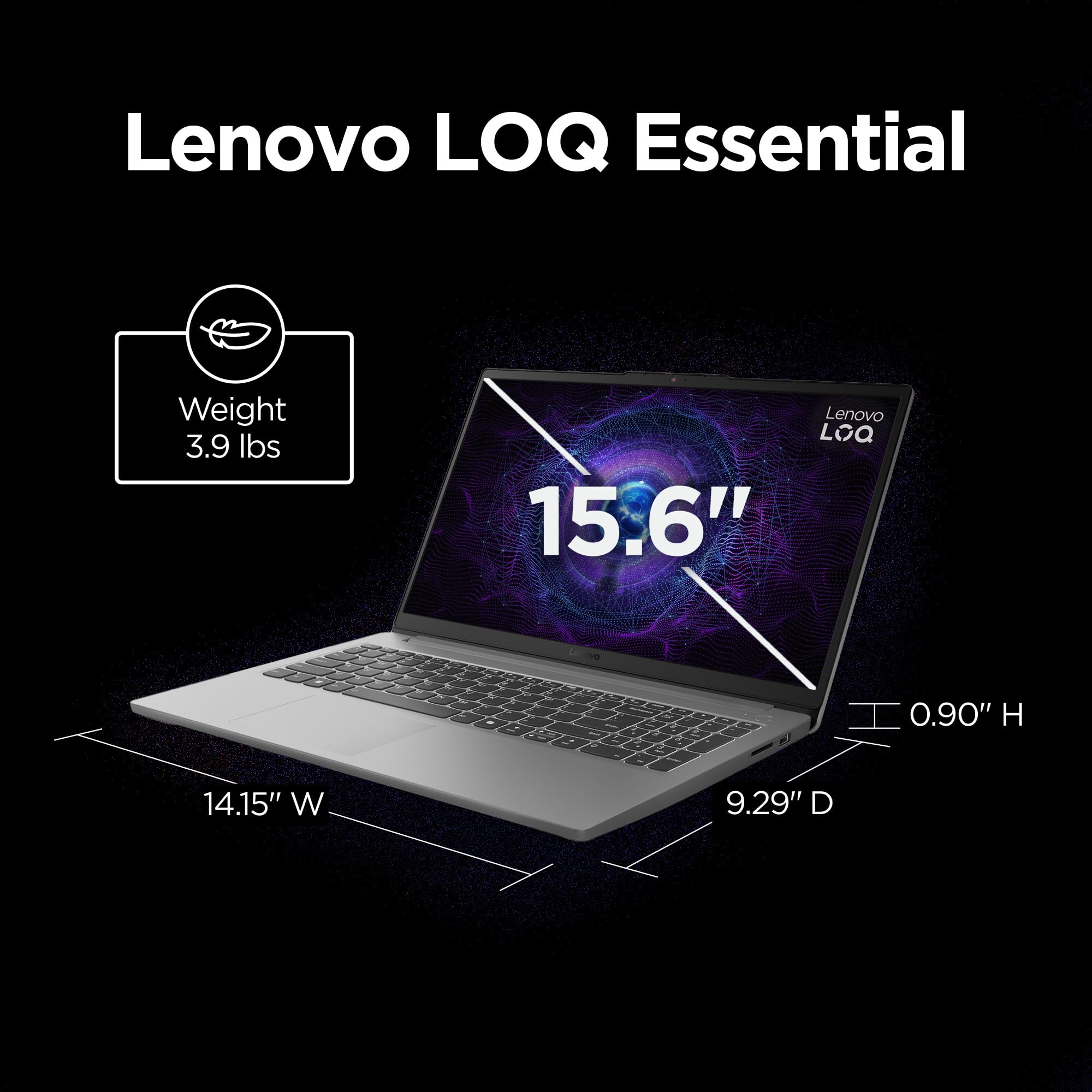 Lenovo LOQ Essential – AI-Powered Student Gaming Laptop - Intel® Core™i5-12450HX - 15.6" FHD IPS Display – 144Hz Refresh Rate – NVIDIA® GeForce RTX™ 4050 – 8GB Memory – 512GB SSD Storage – Luna Grey